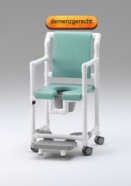 gepolsterte Duschstuhl und Toilettenstuhl f�r den Nassbereich k�nnen bei Demenz und Spastik beruhigend wirken